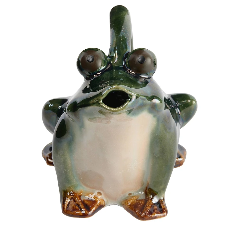 Hello Honey® 7.5" Green Stoneware Frog Watering Pitcher