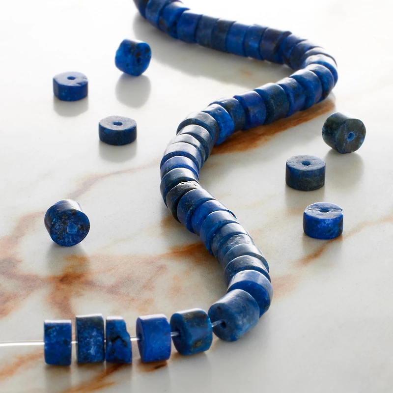 Blue Dyed Lapis Heishi Beads by Bead Landing