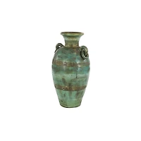 23" Green Ceramic Rustic Vase