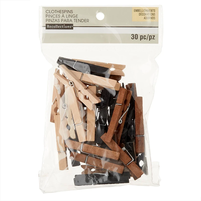 2" Natural Mix Clothespin Embellishments by Recollections™