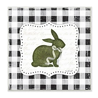 Stupell Industries Festive Easter Bunny Ribbon Spring Plaid Pattern Wall Plaque Art