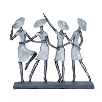 Grey Polystone Traditional Sculpture, Ladies 13" x 15" x 4"