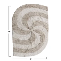 Hello Honey® 3ft. x 4.5ft. Tan & Beige Spiral Cotton Tufted Rug