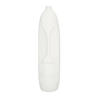 Set of 2 Beige Stoneware Contemporary Vase, 19" x 5" x 5"