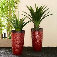 Glitzhome® 23.75" Eco-Friendly Honeycomb Textured Tall Plastic Planters