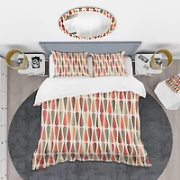 Designart 'Retro Abstract Drops IV' Mid-Century Duvet Cover Set