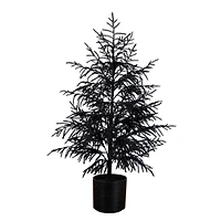 4ft. Artificial Halloween Real Touch Black Norfolk Pine Christmas Tree with Natural Look