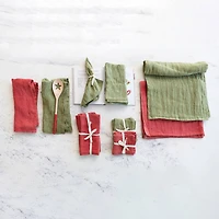 Hello Honey® 108" Red Stonewashed Linen Table Runner