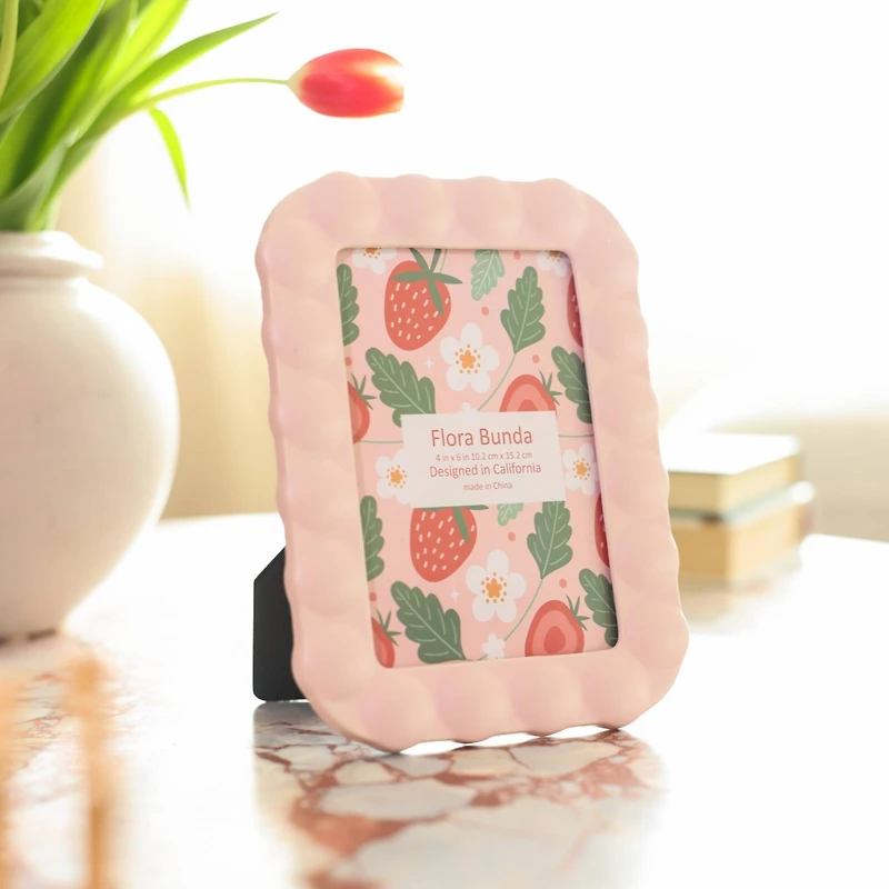 Flora Bunda® 4" x 6" Pink Infinity Dots Ceramic Frame