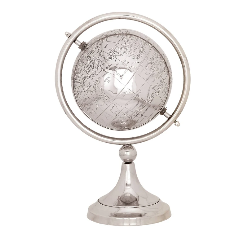 The Novogratz 13" Silver Aluminum Glam Globe