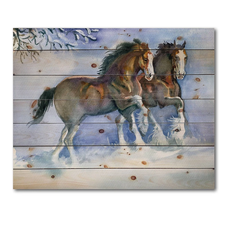 Designart - Horses Running In Winter