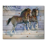 Designart - Horses Running In Winter