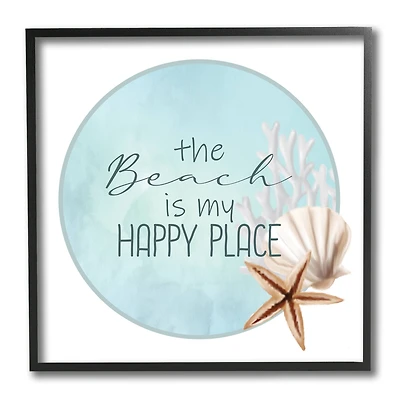 Stupell Industries Beach is my Happy Place Sentiment Shell Starfish ,12" x 12"