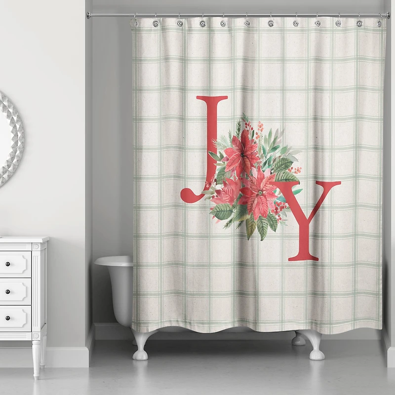 Joy Poinsettia Shower Curtain