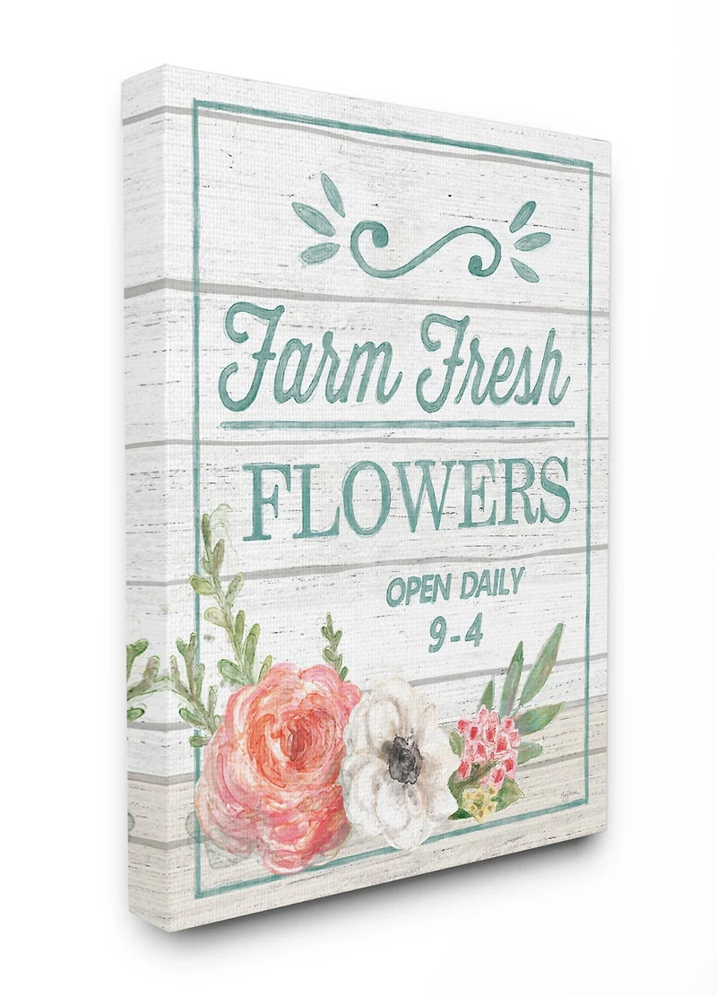 Stupell Industries Farm Fresh Flowers Canvas Wall Art