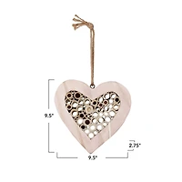 Hello Honey® 9.5" Natural Paulownia Wood & Bamboo Heart-Shaped Insect House with Jute Hanger