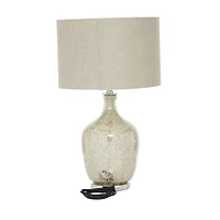 27" Silver Glass Glam Table Lamp