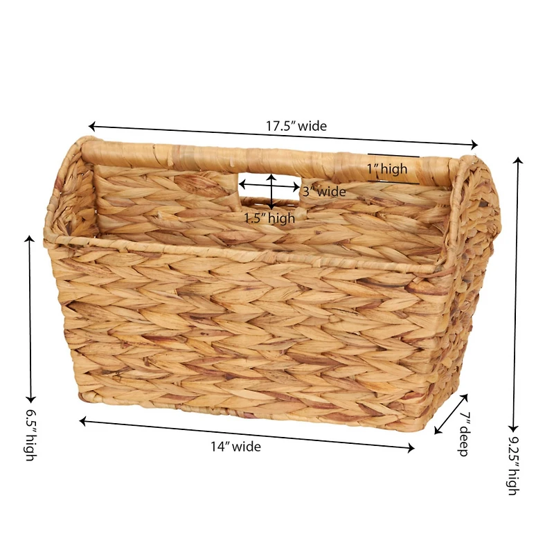 Household Essentials 17.5" Hyacinth Rectangular Woven Magazine Rack