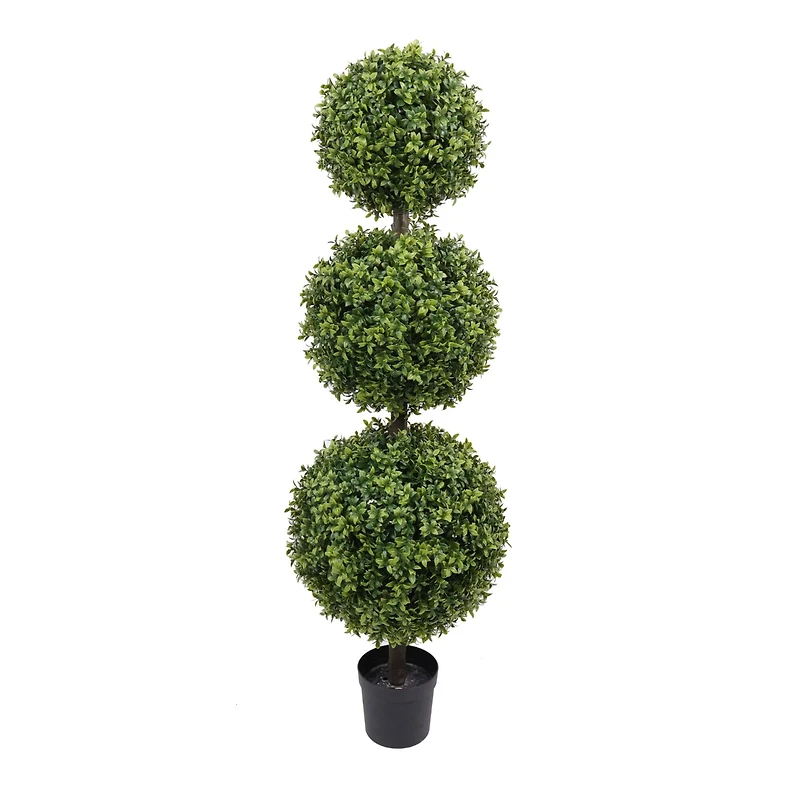 GreenSmart Dekor 4ft. Faux Boxwood Sphere Topiary Tree