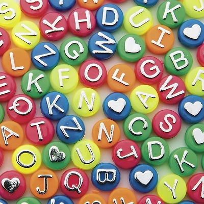 Color Splash!® Neon Alphabet Plastic Beads, 10mm