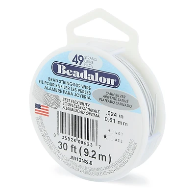 Beadalon® 0.61mm Satin Silver 49 Strand Stainless Steel Bead Stringing Wire, 30ft.