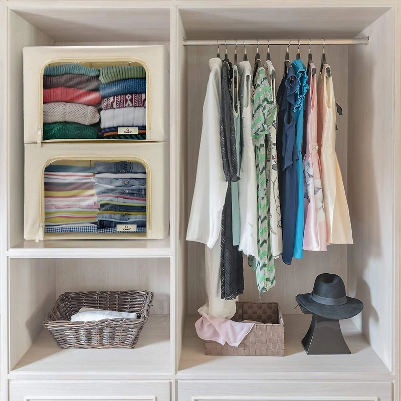 Sorbus Foldable & Stackable Storage Bags with Windows Set