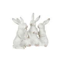 Hello Honey® 9" Whitewashed Bunny Rabbit Quartet