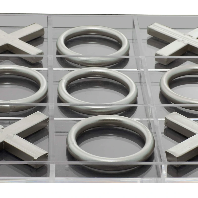 Silver Acrylic & Metal Glam Tic-Tac-Toe Game Set
