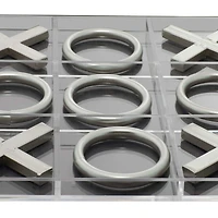 Silver Acrylic & Metal Glam Tic-Tac-Toe Game Set