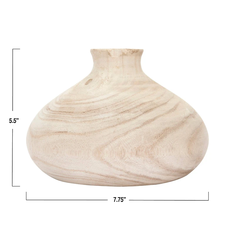 Hello Honey® 5.5" Paulownia Wood Vase