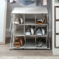 Simplify Gray 9-Grid Collapsible Shoe Rack