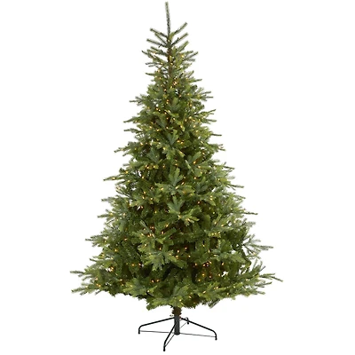 8ft. Pre-Lit North Carolina Spruce Artificial Christmas Tree, Clear LED Lights