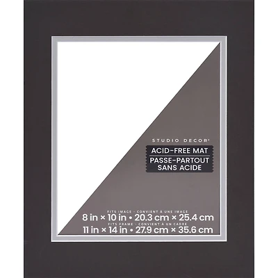 11" x 14" Charcoal Gray & Zinc Double Mat, 8" x 10" Opening Size by Studio Décor®