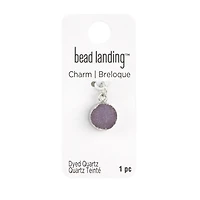 Round Violet Dyed Quartz Charm by Bead Landing™