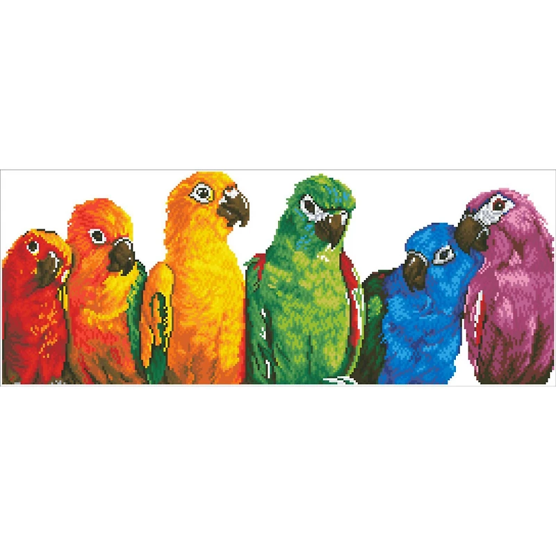 Diamond Dotz® Intermediate Rainbow Parrots Diamond Painting Kit