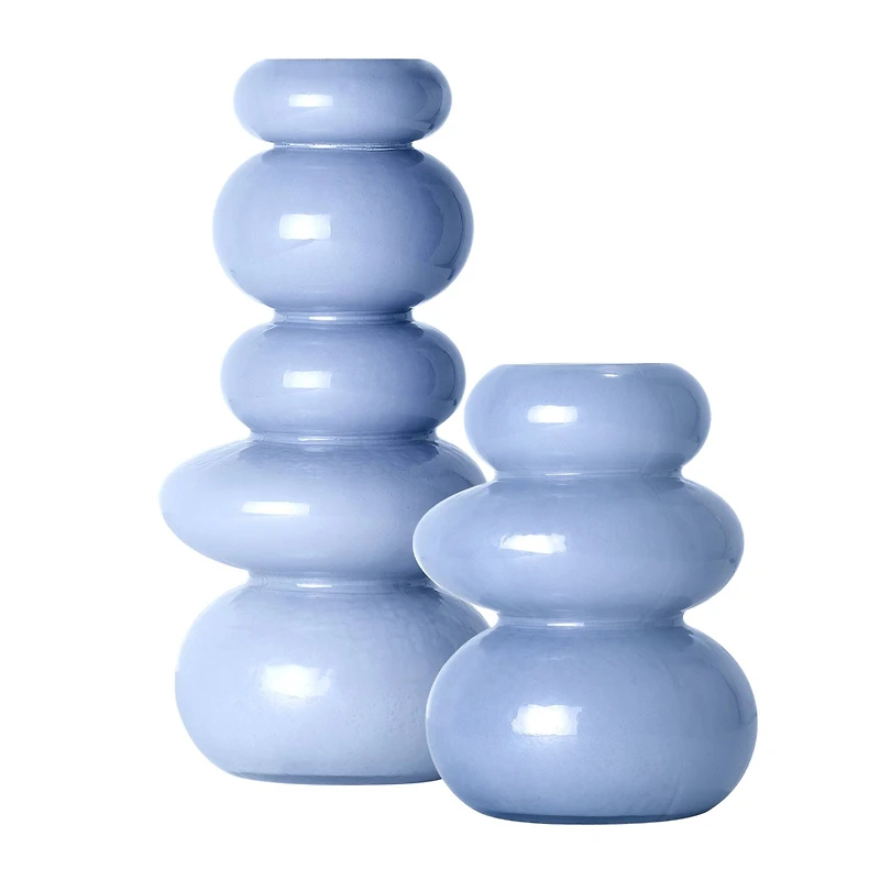 American Art Decor Foggy Blue Cairns Glass Vase Set