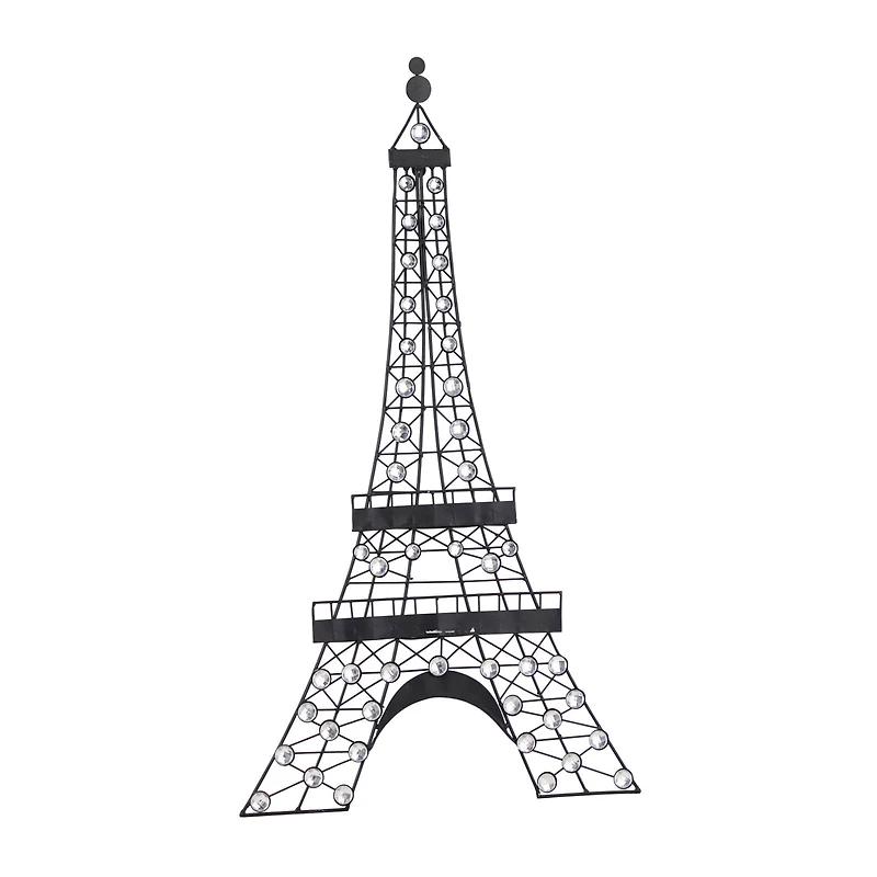 32" Black Metal Eiffel Tower Glam Wall Décor
