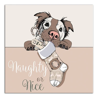Christmas Dog Canvas Wall Art
