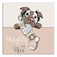 Christmas Dog Canvas Wall Art