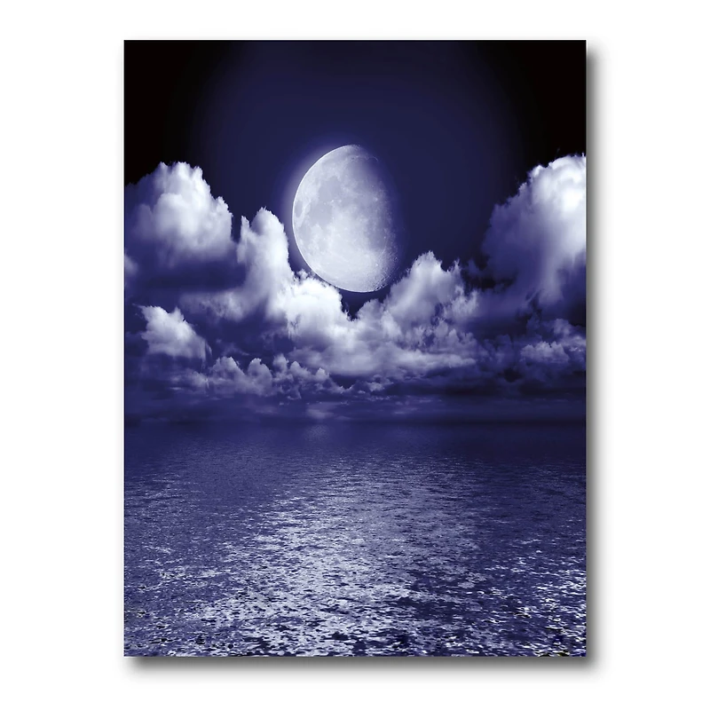 Designart - Full Moon In Cloudy Night Sky V