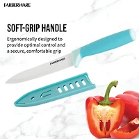 Farberware 6" Aqua Ceramic Chef Knife with Sheath