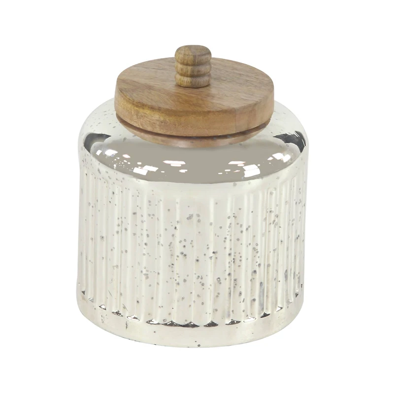 The Novogratz Silver Glass Farmhouse Decorative Jar Set