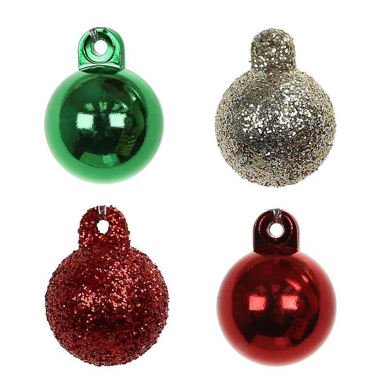16 Pack 15mm Mini Red, Green & Gold Ball Ornaments by Ashland®