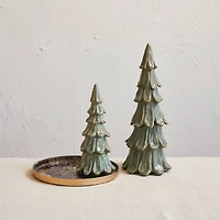 Hello Honey® 10" Green Handmade Stoneware Tree Décor with Reactive Glaze