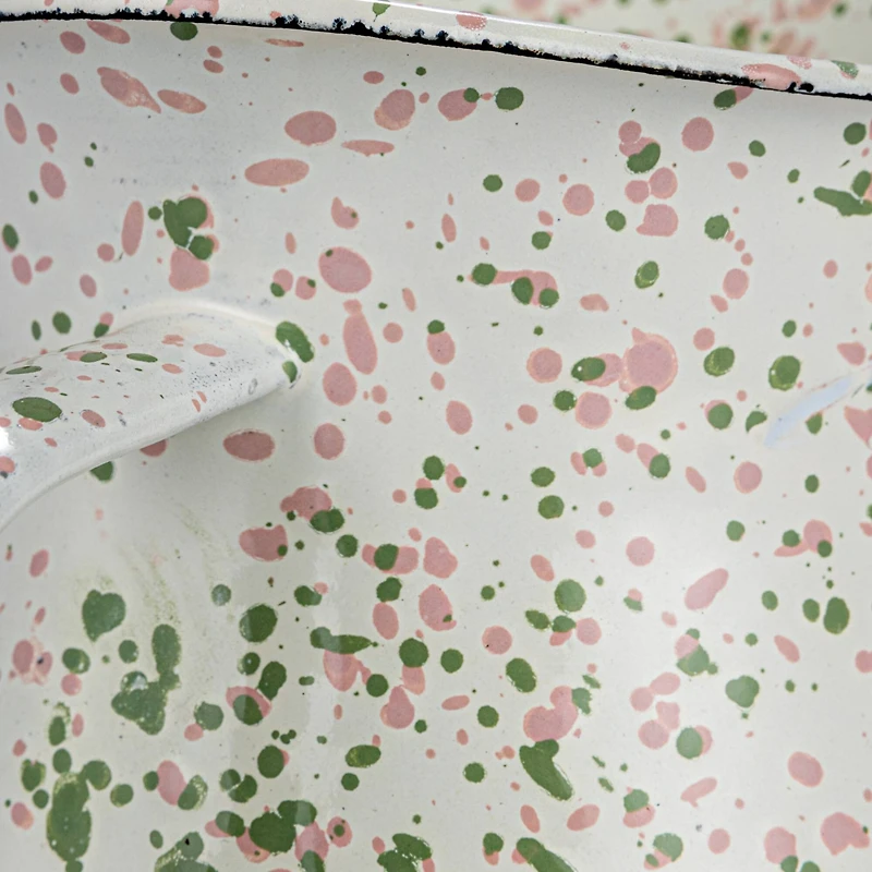 Hello Honey® 6.5" Mint & Pink Splatterware Enameled Metal Pitcher