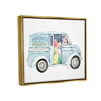 Stupell Industries Patterned Easter Eggs Truck Holiday Bunny Painting Floater Framed Art