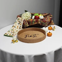 Elegant Designs™ 13.8" Round Feast Serving Tray with Handles