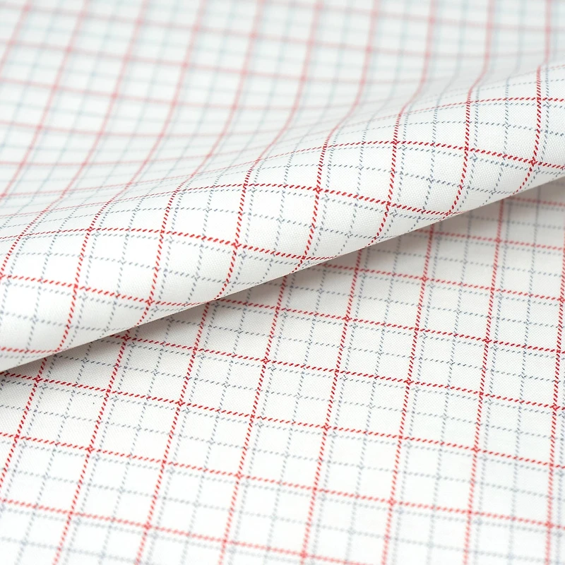 SINGER Red & White Plaid Ringspun Cotton Fabric