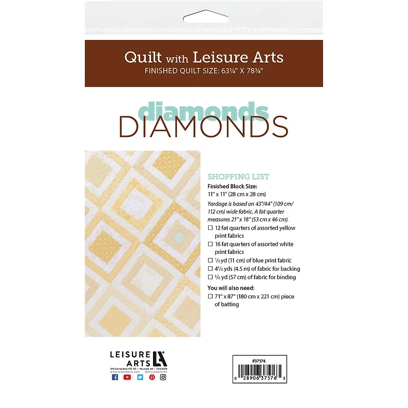 Leisure Arts® Diamonds Quilt Pattern