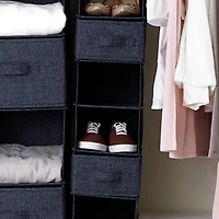 Household Essentials 11.5" Denim Blue Collapsible Cotton Blend Rectangular Storage Drawer, 2ct.